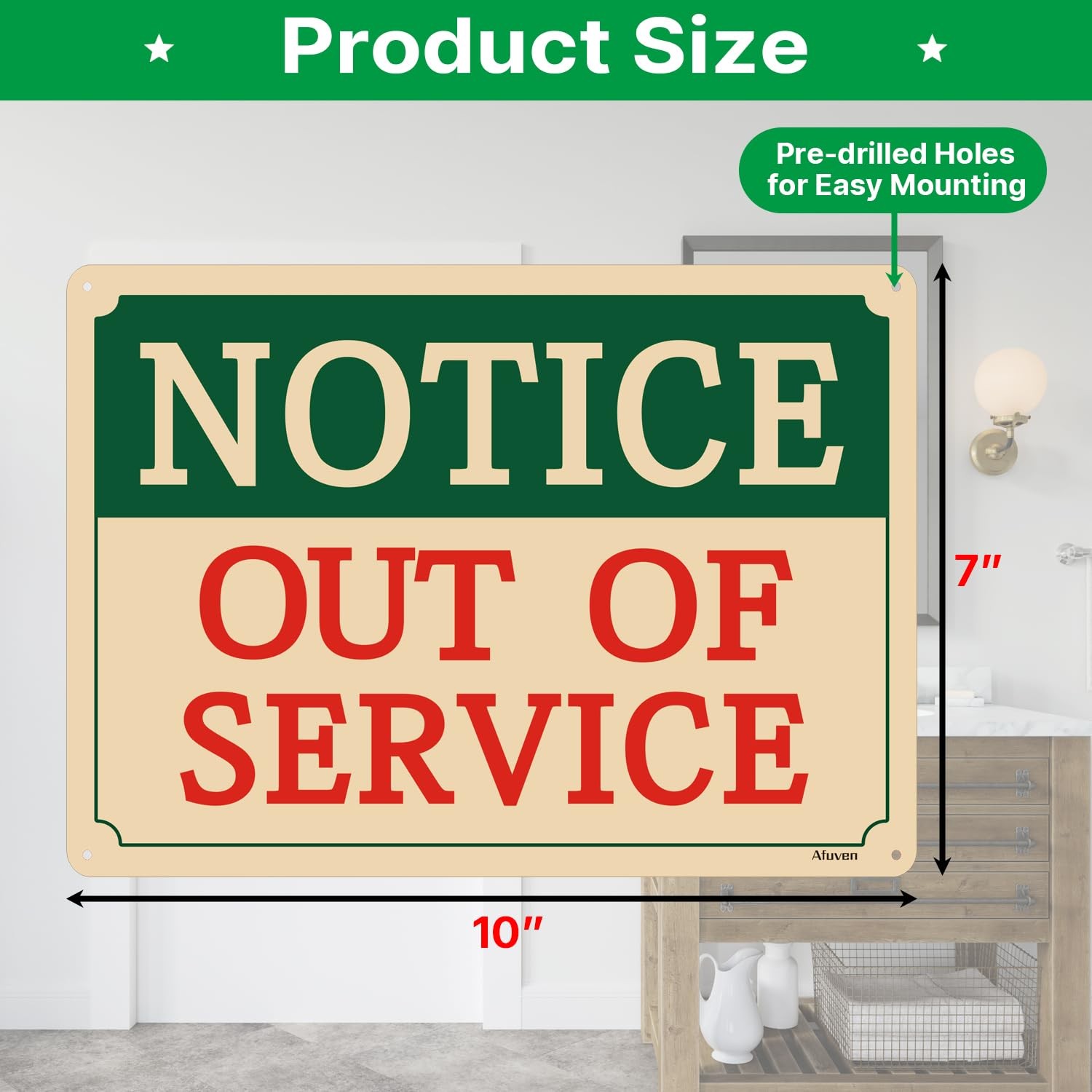 2 PCS Notice Out Of Service Warning Signs Metal Reflective Aluminum 10×7 Inch