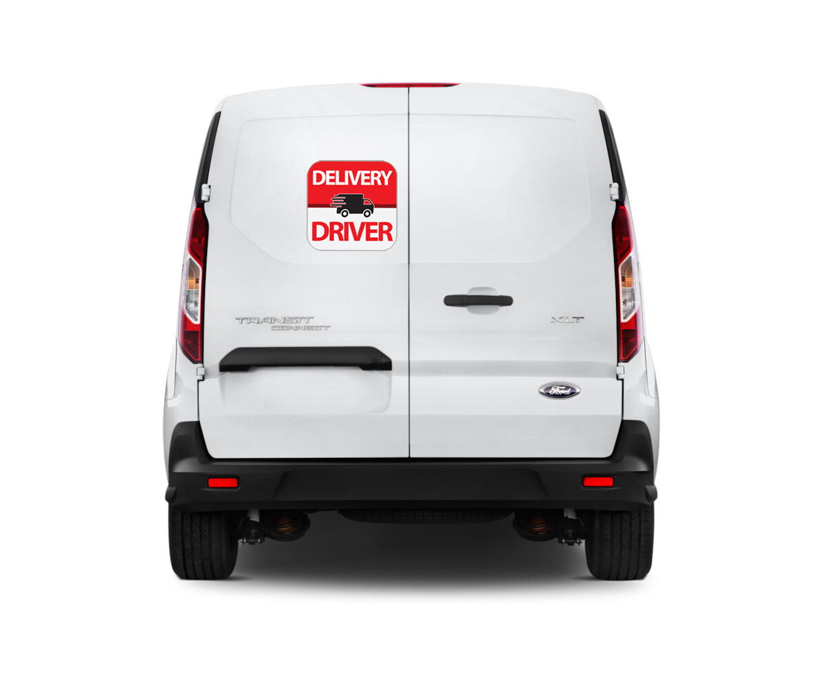 One Generic DELIVERY DRIVER Car Magnet Sign 9&Prime;x9&Prime; Food Packages Vehicle Signage