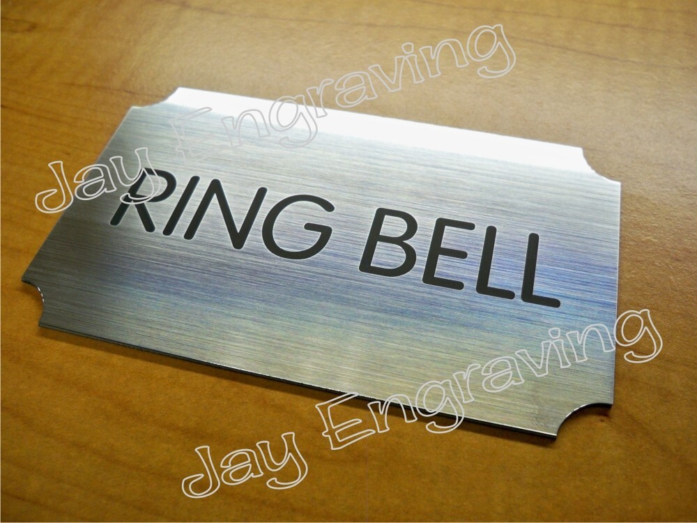 Custom Engraved 3×5 in. Brushed Silver Wall Door Sign / Small Business Plaque
