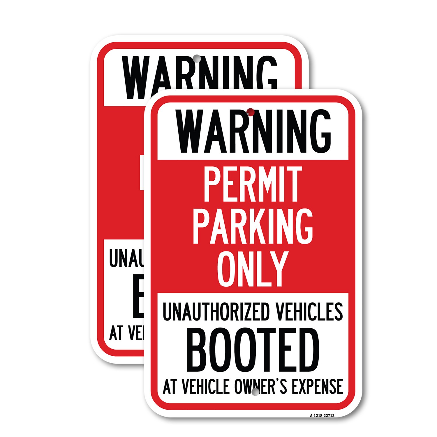 Warning Permit Parking Only Unauthorized Vehicl Heavy Gauge Metal Parking Sign