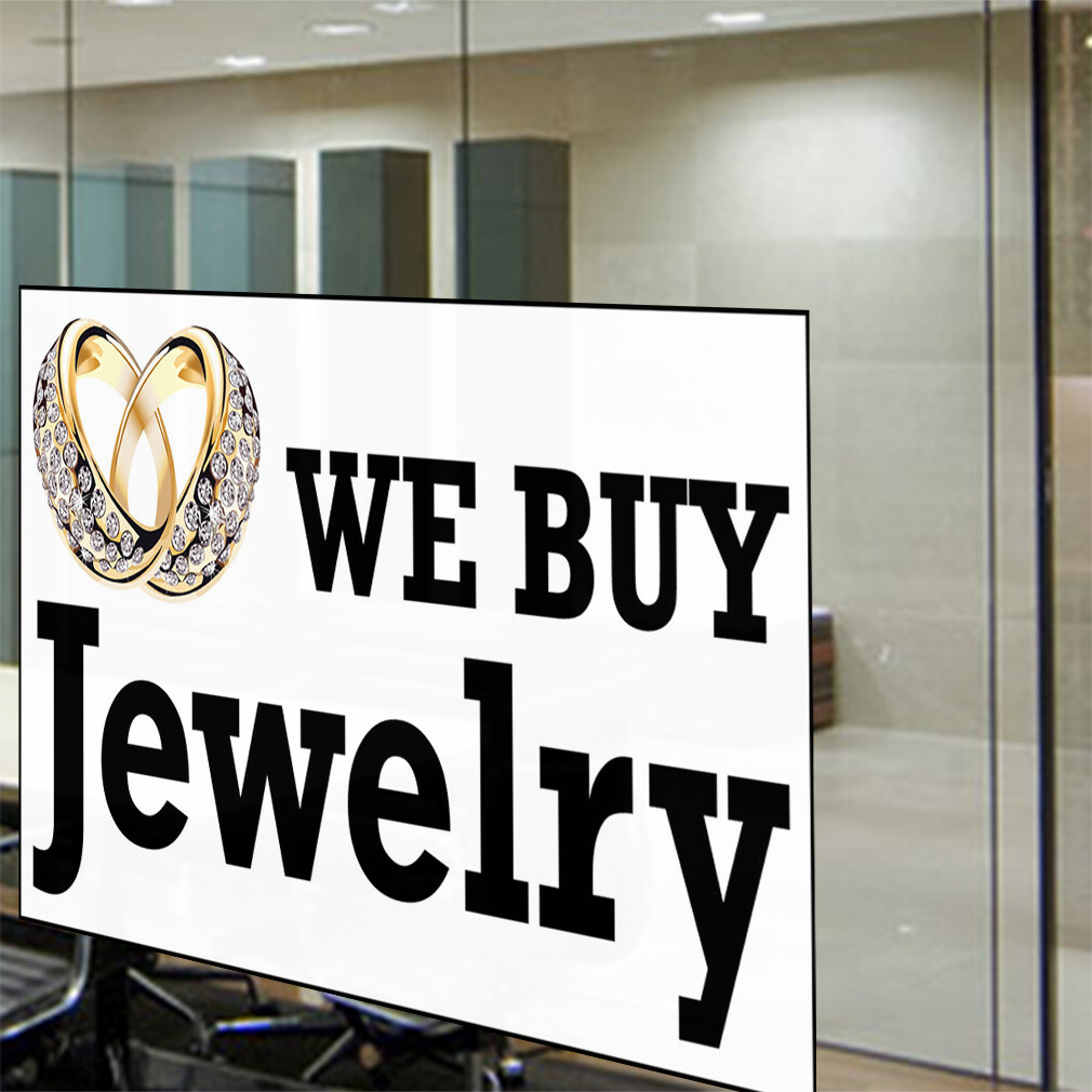 Decal Stickers We Buy Jewelry Business C Vinyl Store Sign Label Business