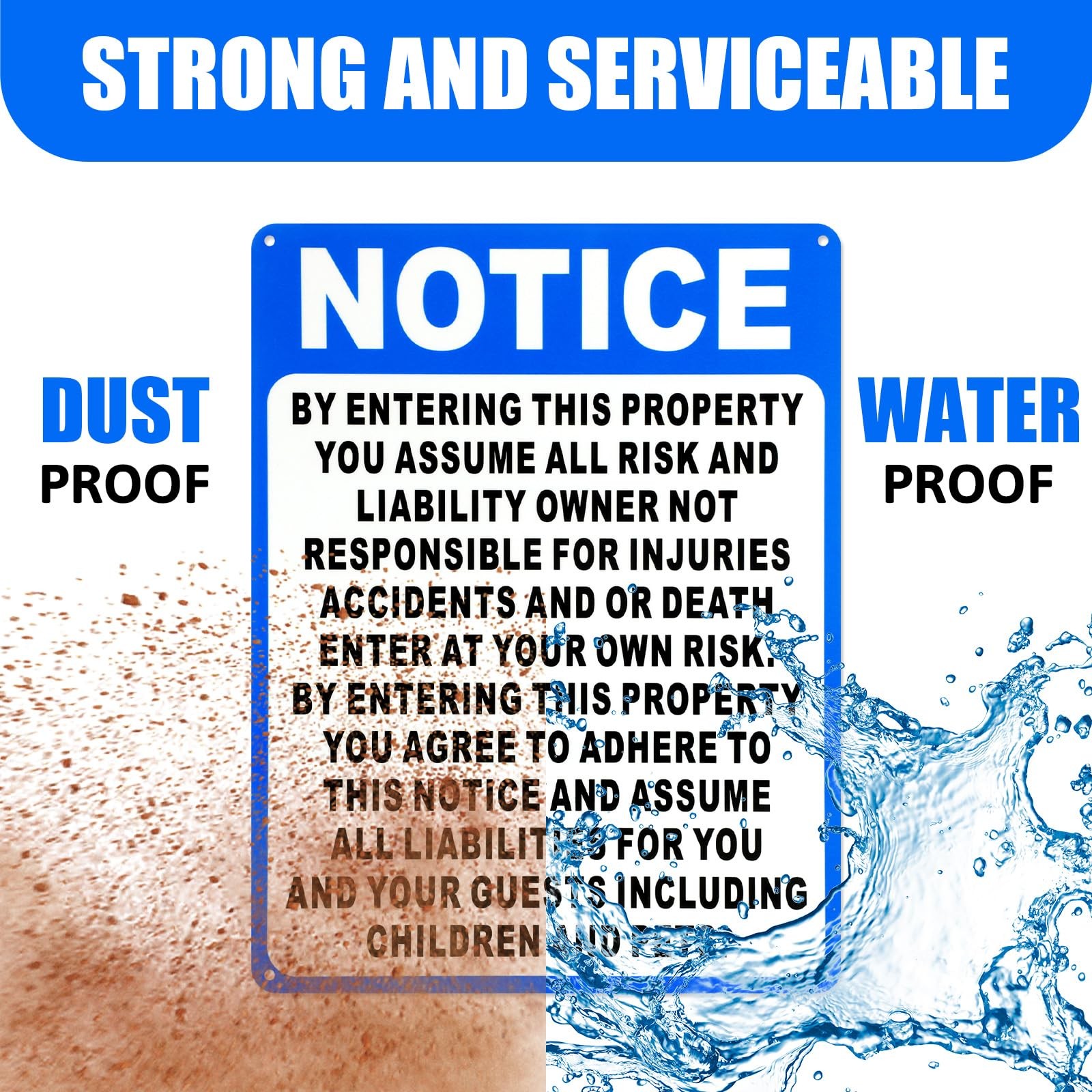 4 Pcs Not Responsible for Accidents or Injuries Sign Aluminum Enter at Your O…