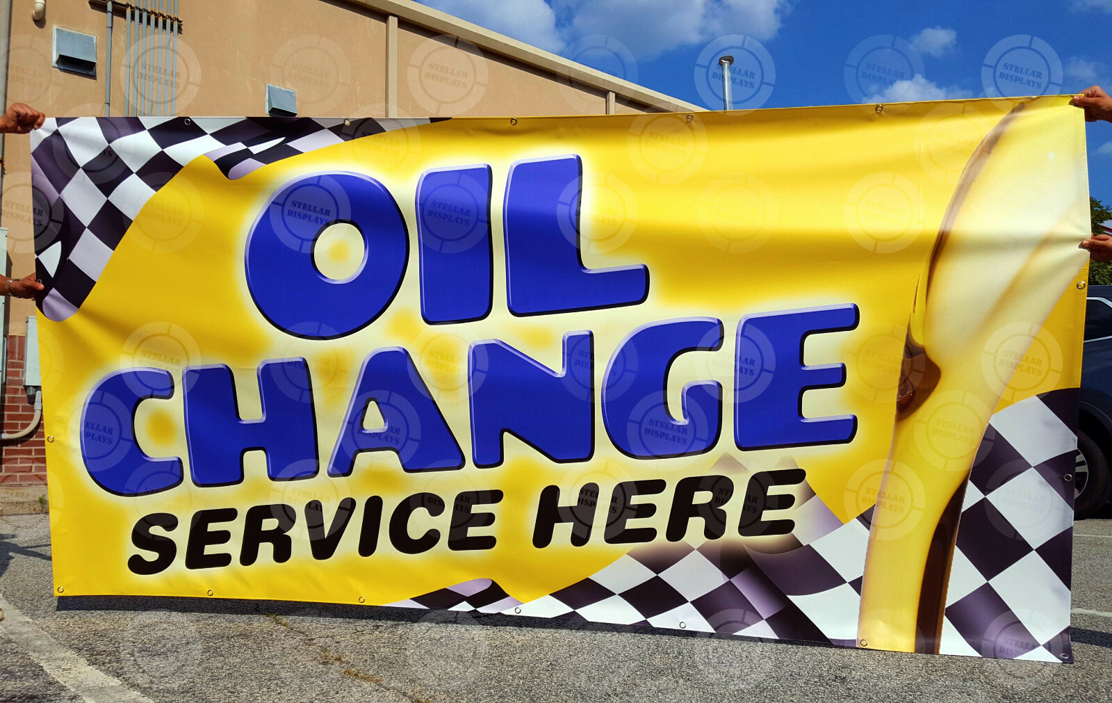 OIL CHANGE SERVICE HERE Banner Open Sign Mechanic Shop Automotive Repair Display