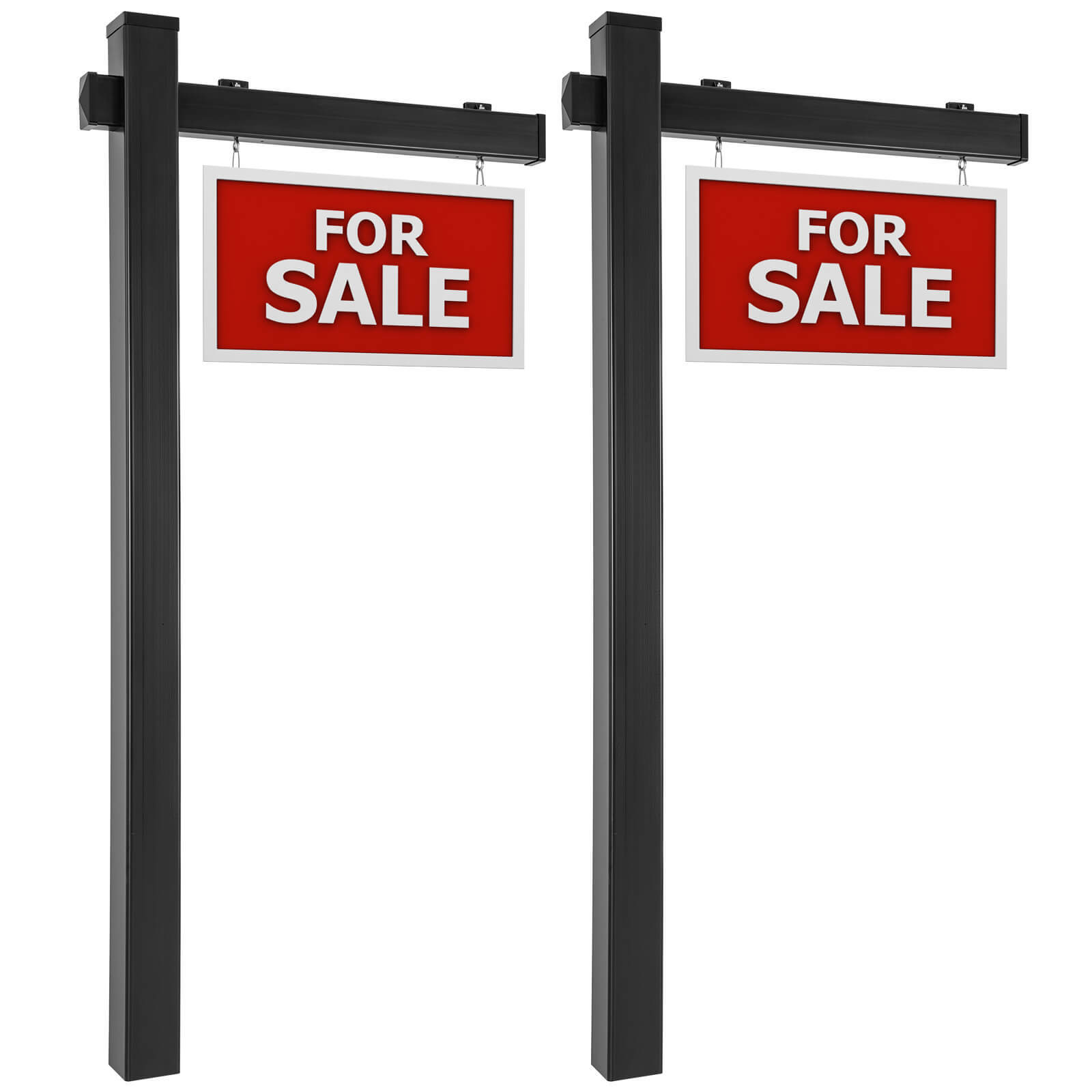 2PCS 6FT Realtor Yard Sign Post w/ Steel Stake for Garage Sale Rent Open House