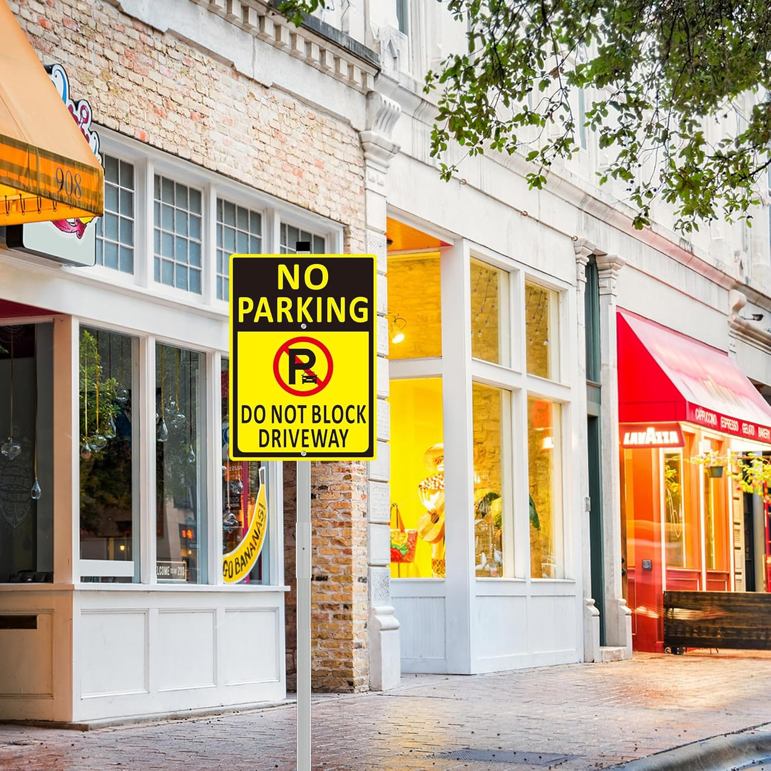 (2 Pack) No Parking Do Not Block Driveway Sign – 10X14 Inch Aluminum Metal No Pa
