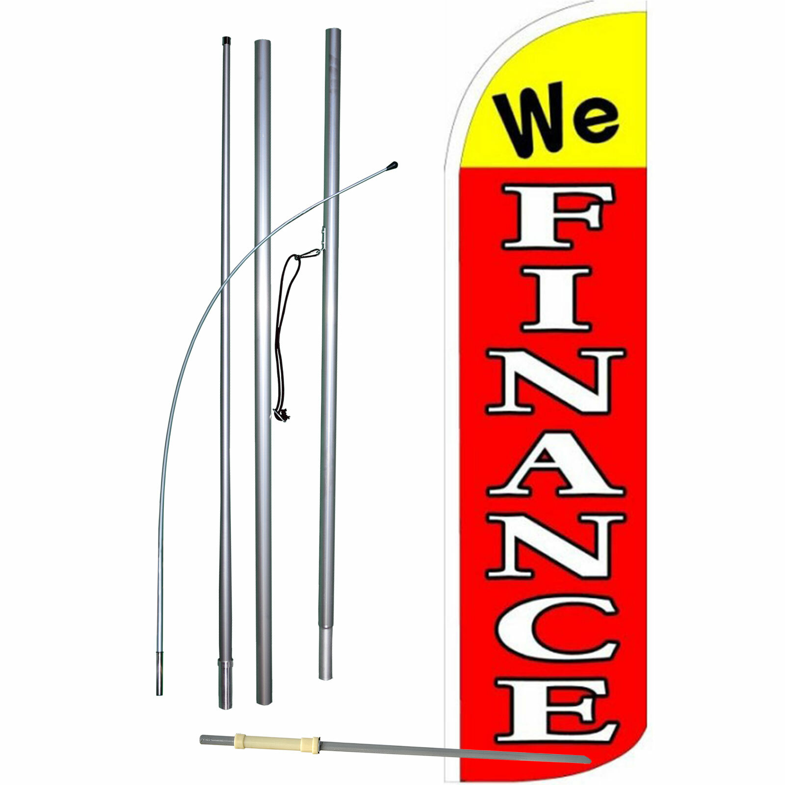 We Finance Flag Flutter Feather Banner Swooper Extra Wide Windless Bundle Kit