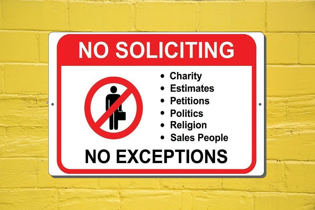 No Soliciting No Exceptions Sign Vinyl Aluminium PVC Magnet