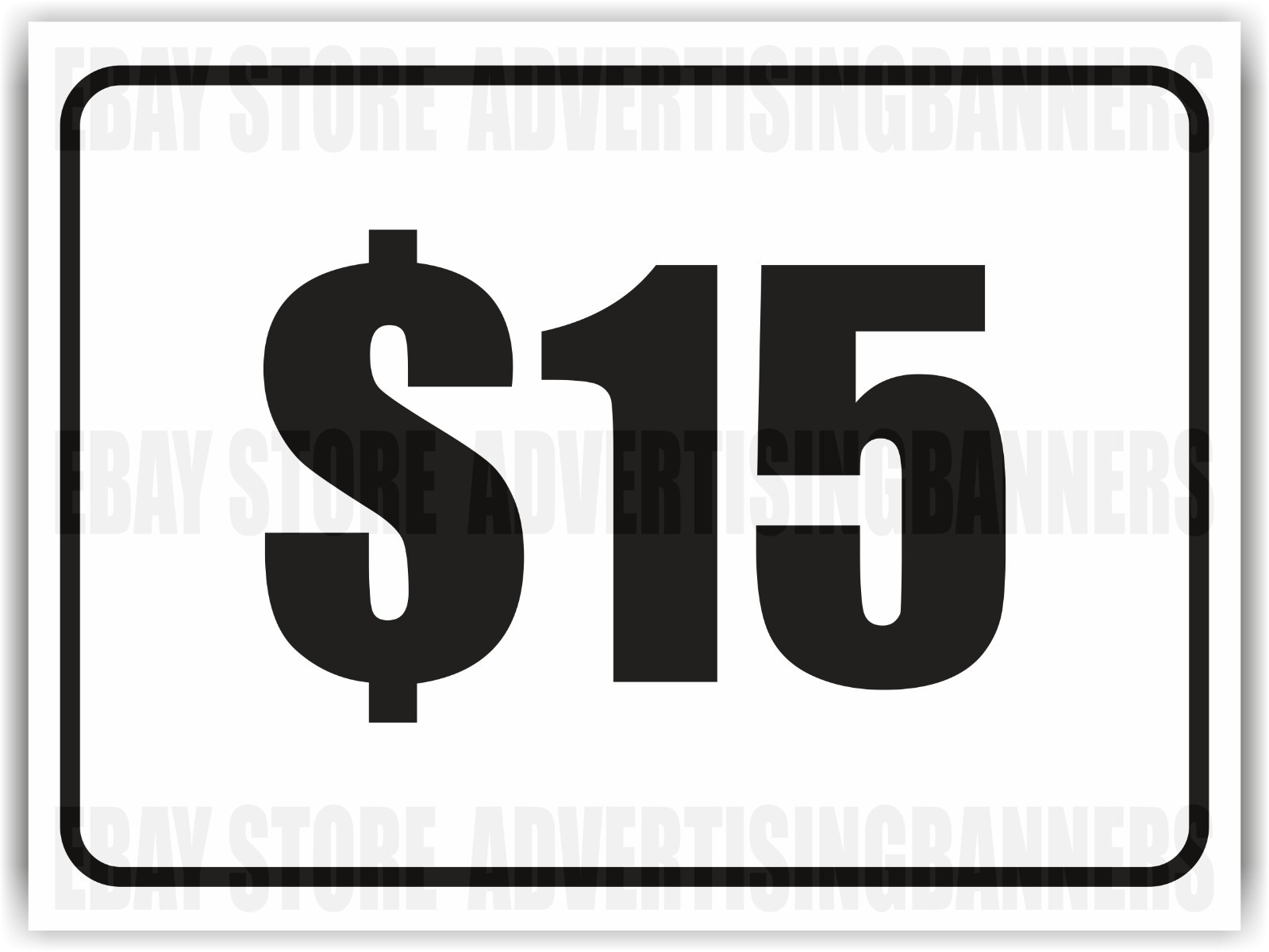 $15 Yard Sign with H-Stakes Lawn Sign SALE Discount Clearance Fixed Price Shop