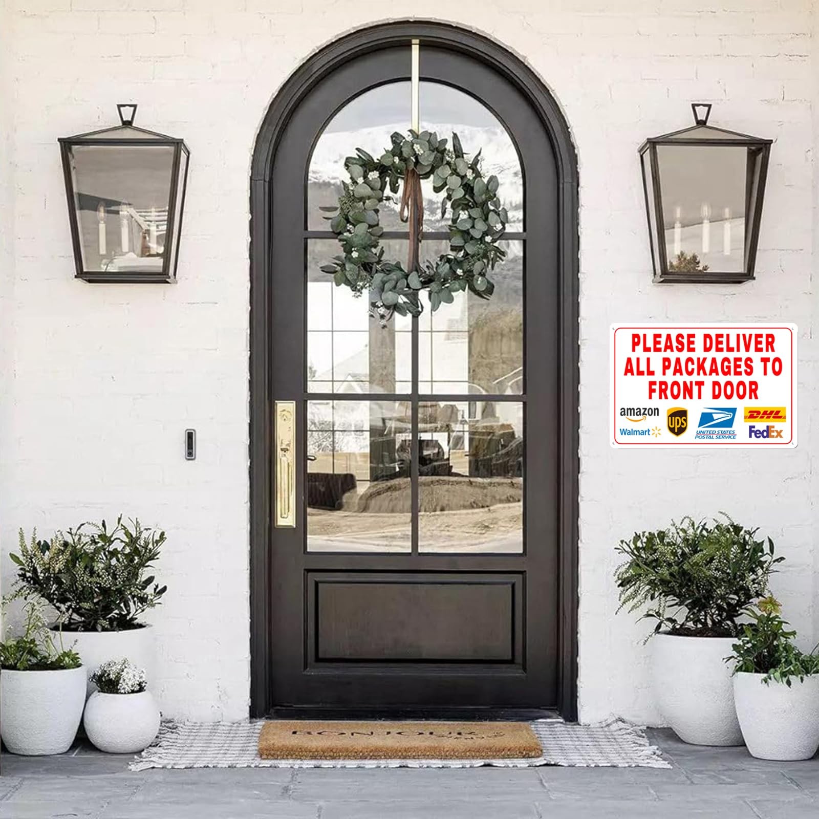 12×18 Inch Metal Sign Please Deliver All Packages To Front Door Instructions