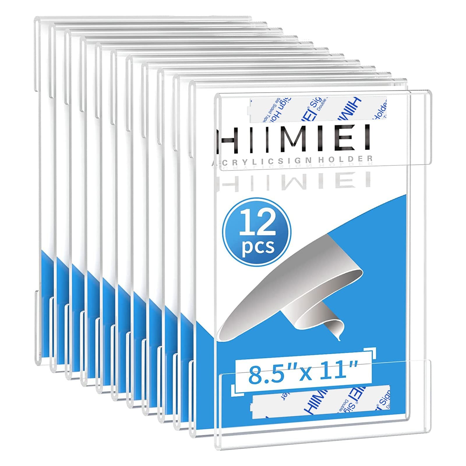 HIIMIEI 12 Pack Clear Acrylic Wall Mount 8.5×11 mount, 12 pack, clear