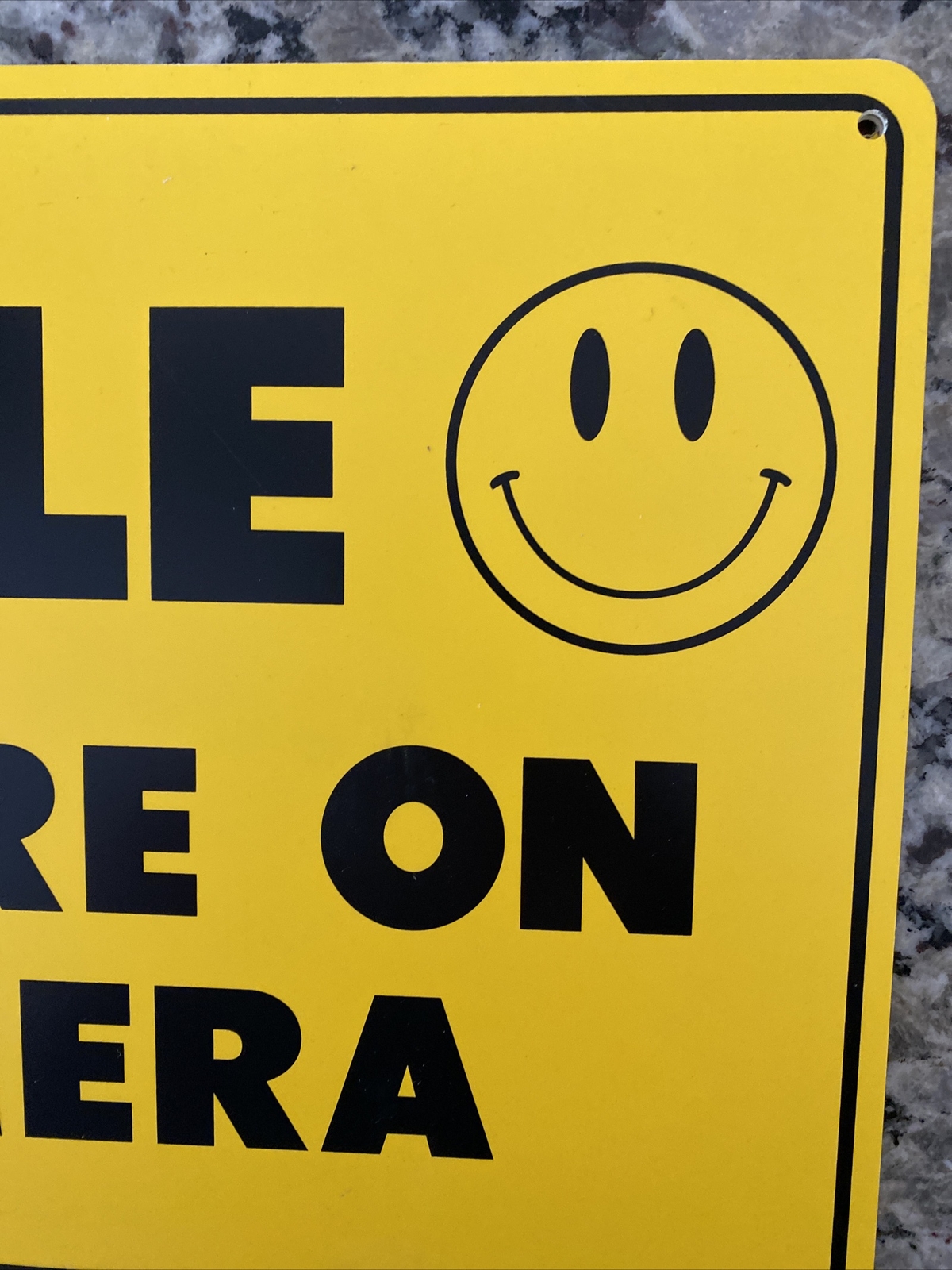 NEW SMILE YOU&rsquo;RE ON CAMERA SECURITY WATERPROOF BUSINESS YELLOW SIGN VIDEO CCTV