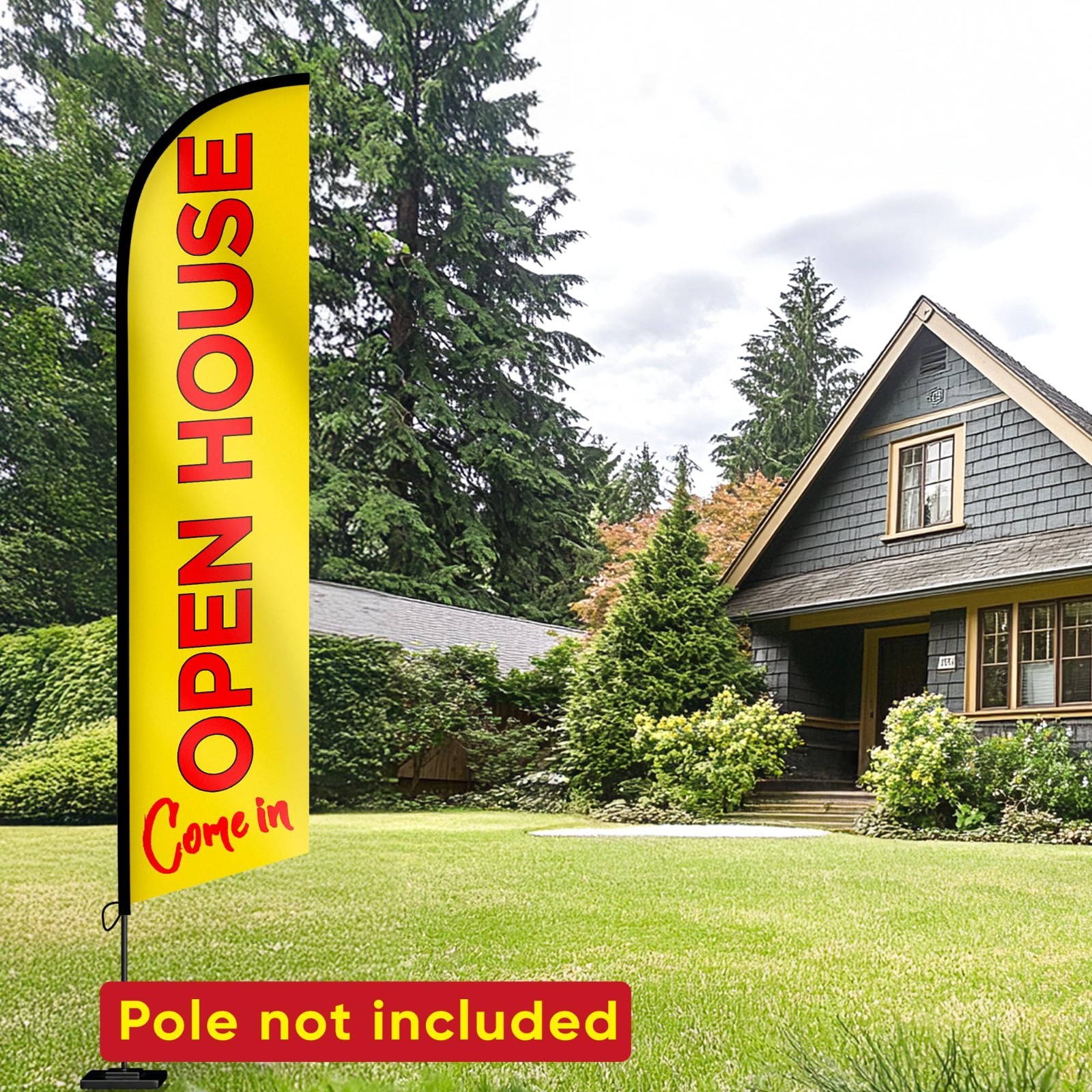 Open House Feather Flags – 12ft Swooper Signs for Real Estate Advertising – Yell