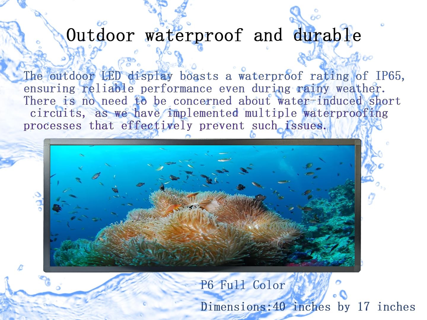 ZONTRONCM P6 40&Prime; * 17&Prime; Digital Programmable Scrolling Led Sign Outdoor Business
