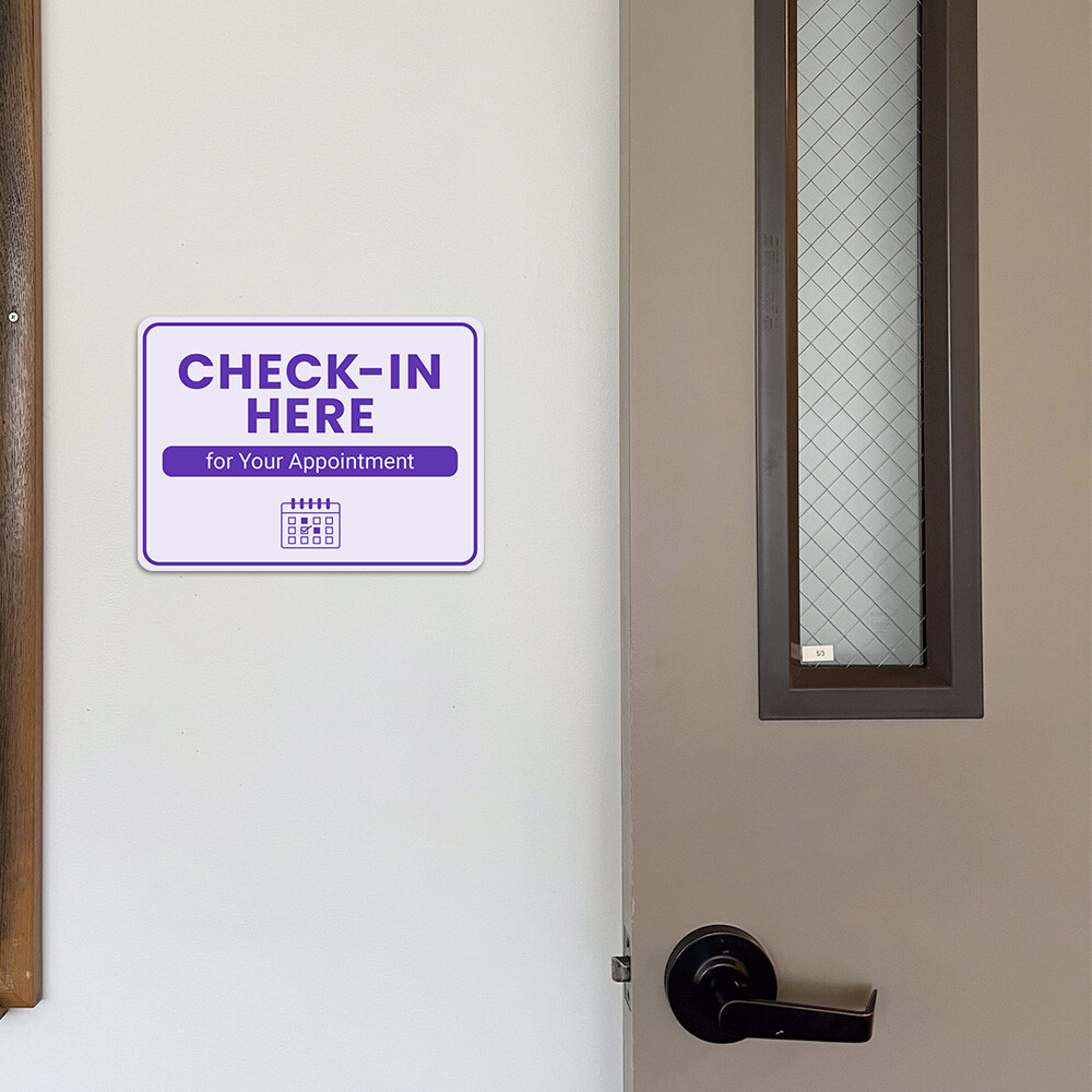Classic Framed Plus Check-In Here for Your Appointment Door or Wall Sign