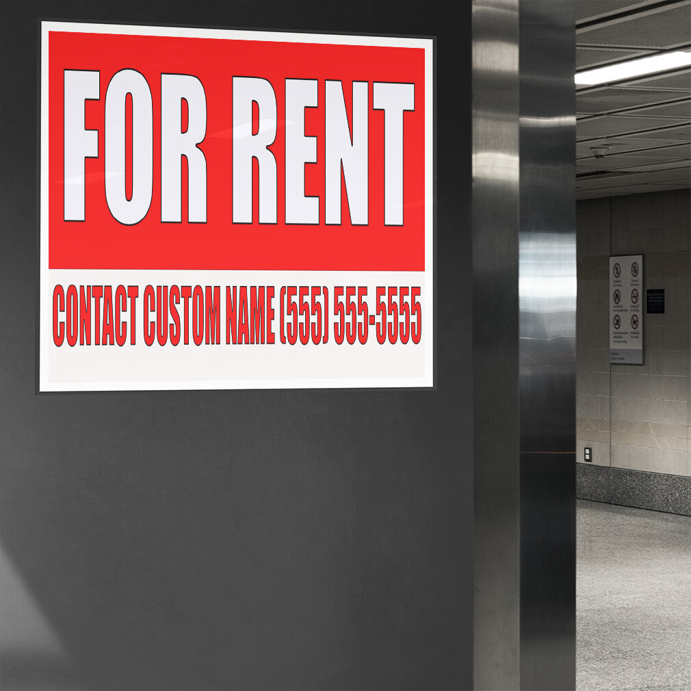 Decal Stickers For Rent Custom Name Phone Number Red Vinyl Store Sign Label