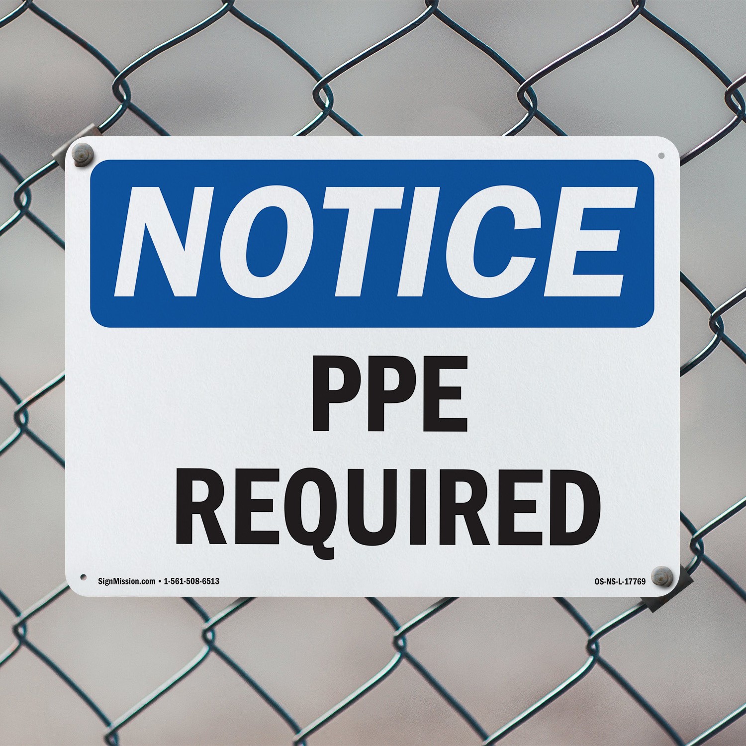 PPE Required OSHA Notice Sign Metal, Plastic, Or Decal – 5 or 10 Pack