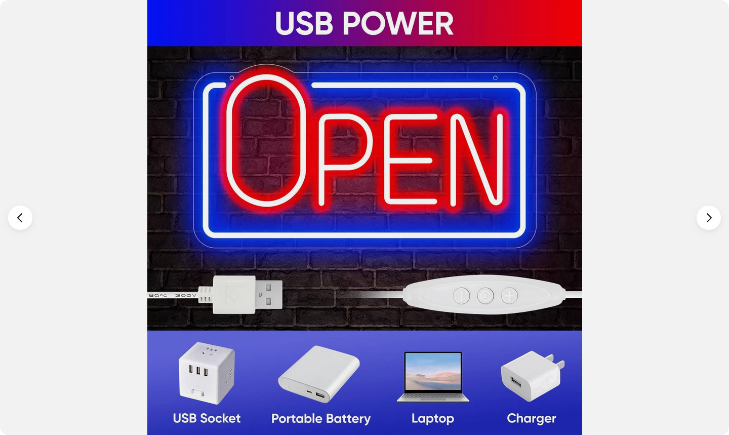 22&Prime; X 11.8&Prime; LED Neon Open Sign for Business Window, Light up Open Sign for Store