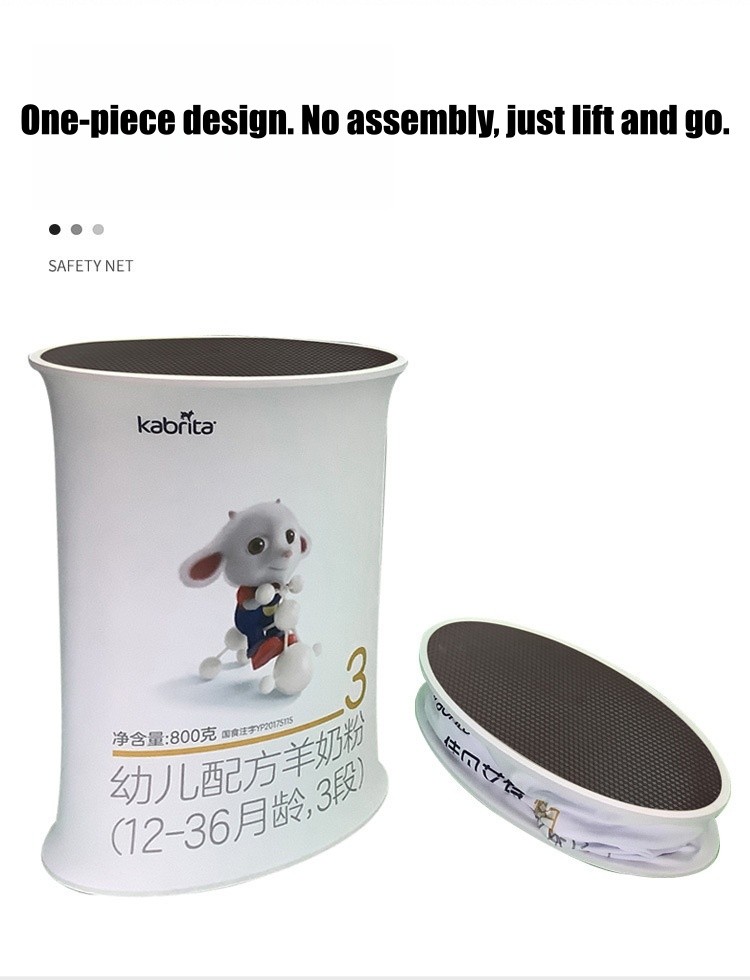 Quick-Pop Portable Display Counter with Plastic Cylinder Lift & Elastic Fabric