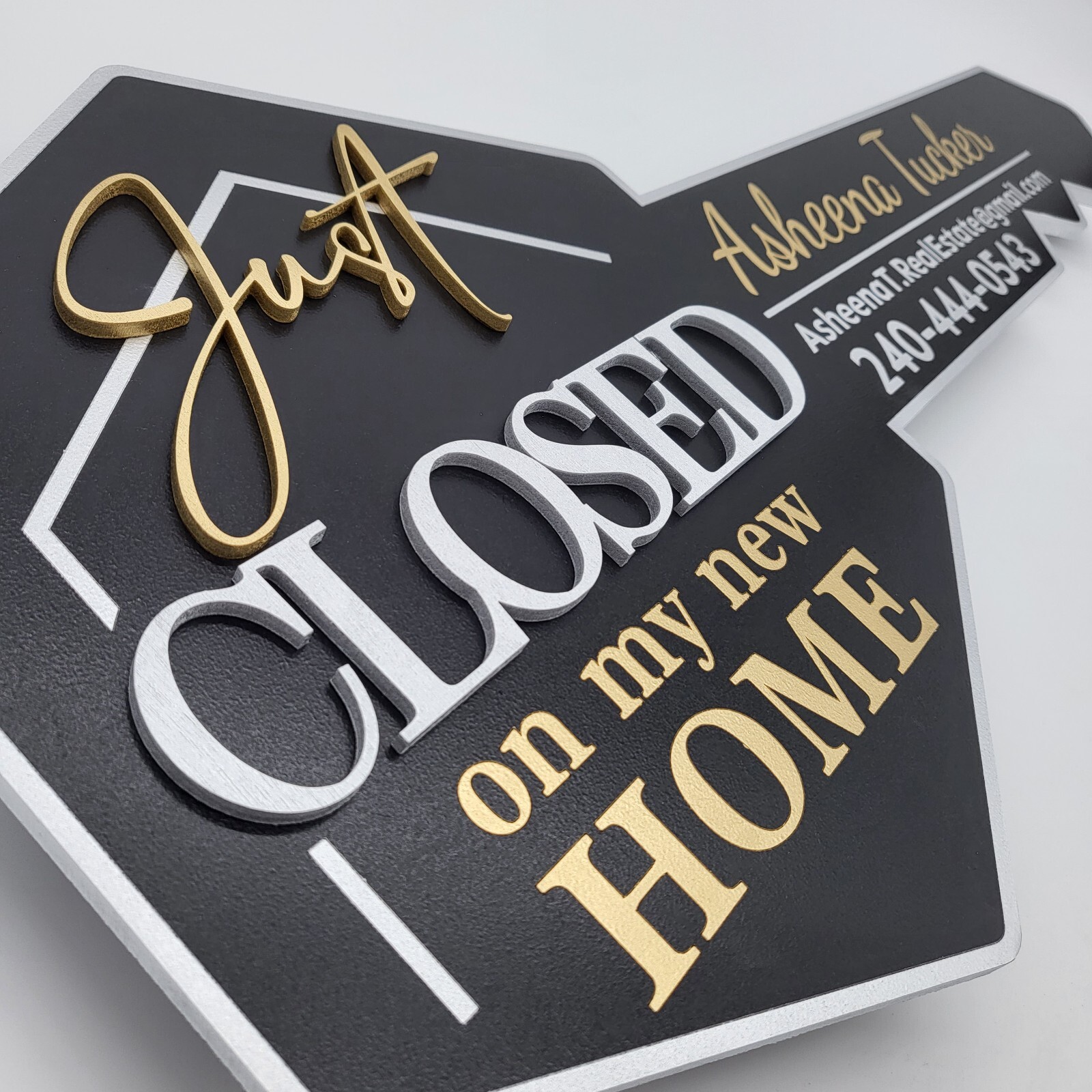 Custom Just Closed Key Sign for Realtors Title Companies Sold Key Sign Realtors
