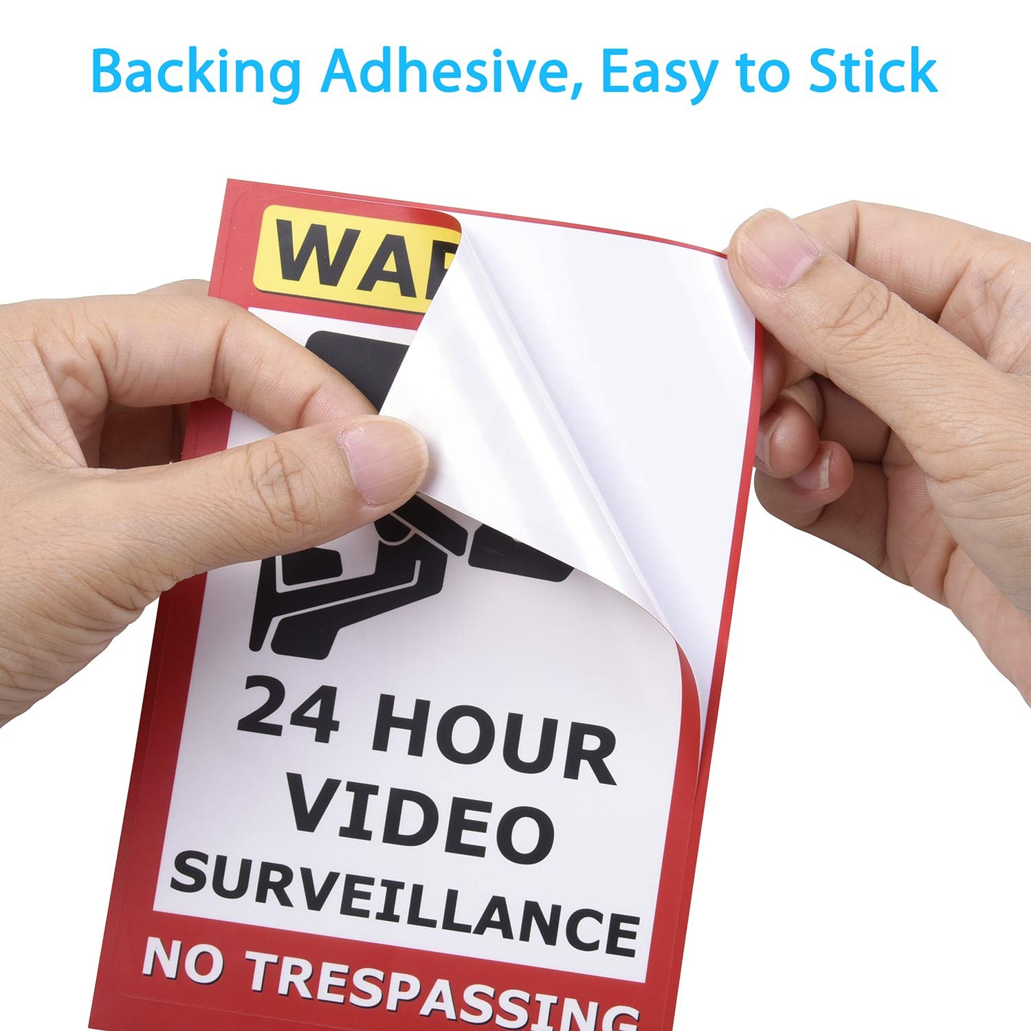 10 Pack 24 Hour Video Surveillance Sign CCTV Security Camera Sign, 4 X 6 Inch N