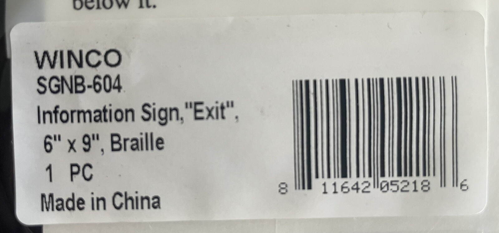 LOT of 10 EXIT Signs 6”x9” NOS WINCO (China) Braille