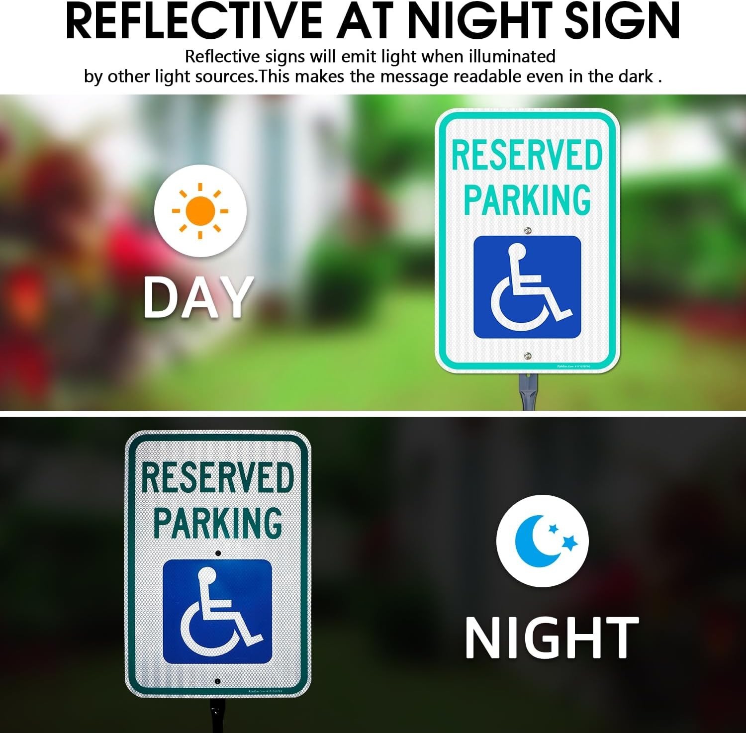 Reserved Parking Sign Aluminum 17×12 In. Reflective Handicap Reserved