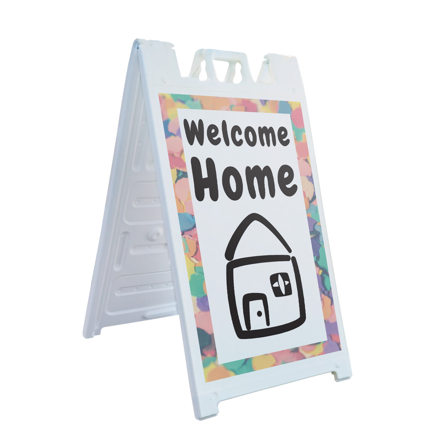Welcome Home Heavy Duty A-Frame Sidewalk Sign Family Messaging Bold Display