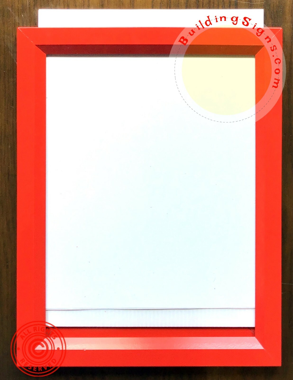 RED Elevator Inspection Certificate Frame 8.5×11 (Heavy Duty – Aluminum)