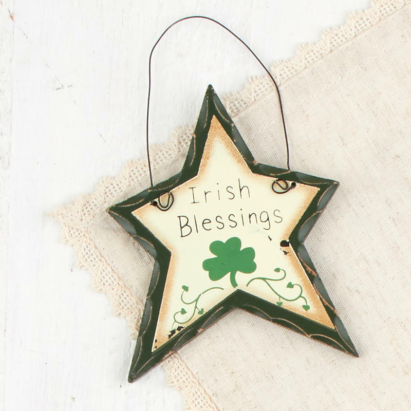 Factory Direct Craft Rustic Irish Blessings Star Ornament | 6 Pieces