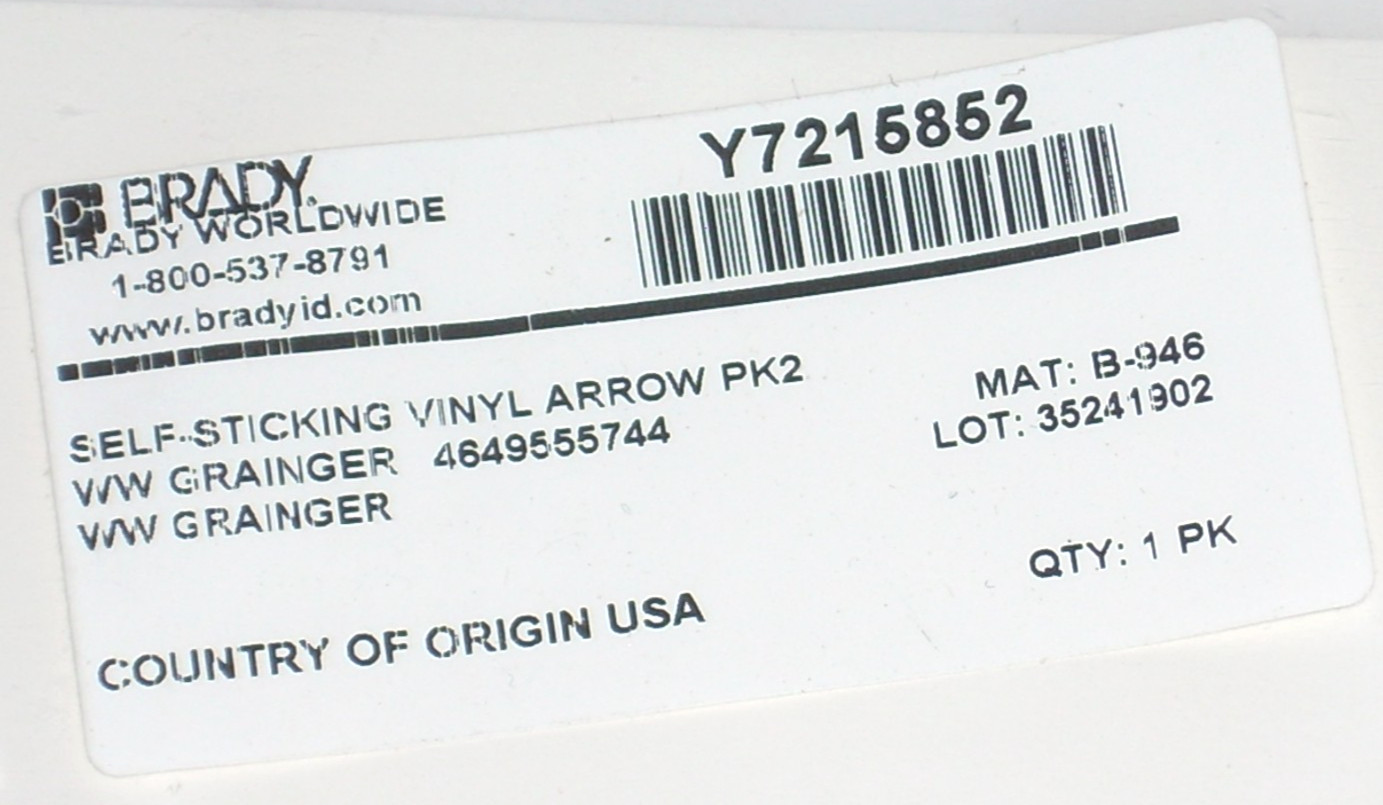 10 Brady Blue & White Self-Adhesive Vinyl Arrow Decals 12&Prime; x 4&Prime; Directional Sign