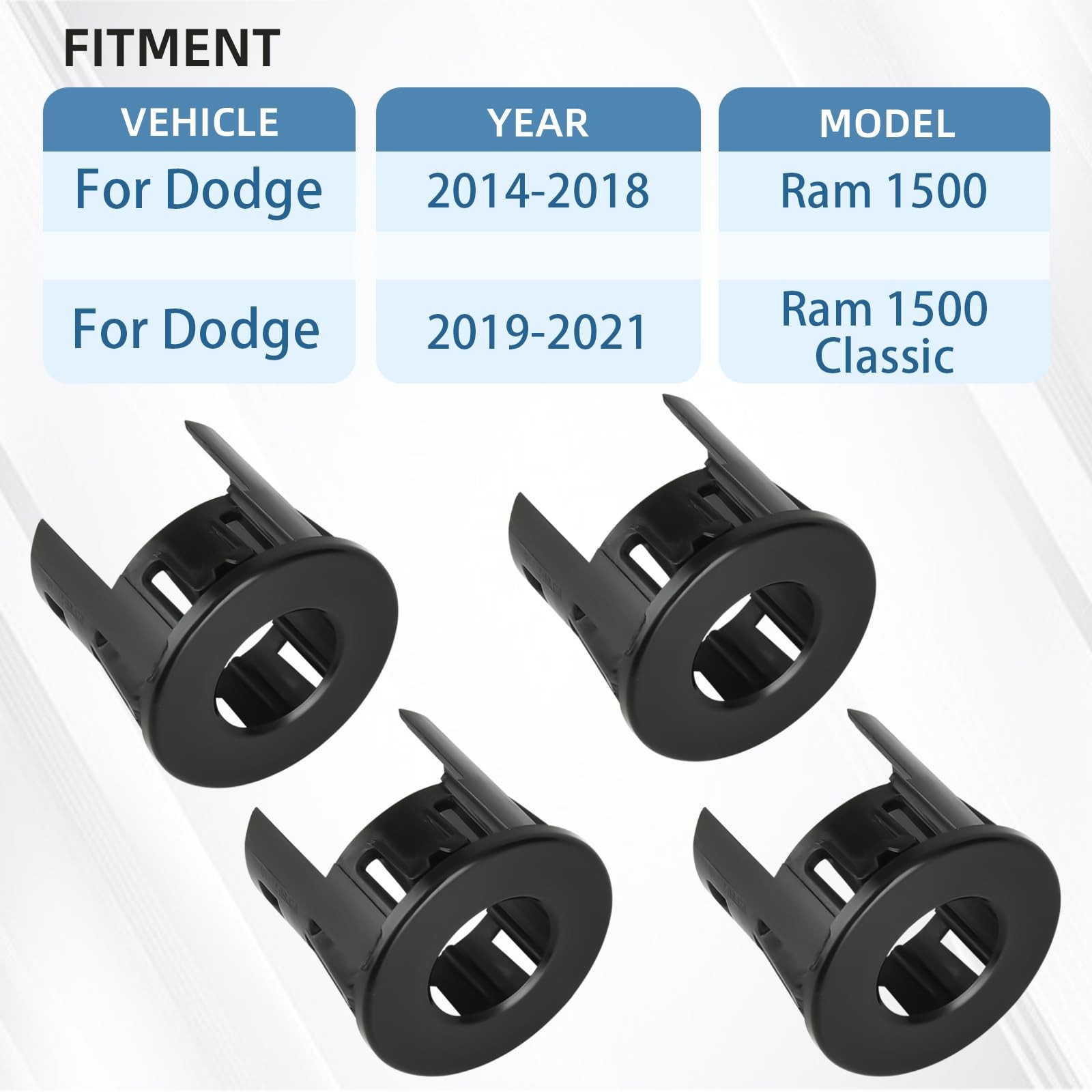Replacement for Parking Aid Assist Sensor Bracket 4 Pcs, Gloss Black