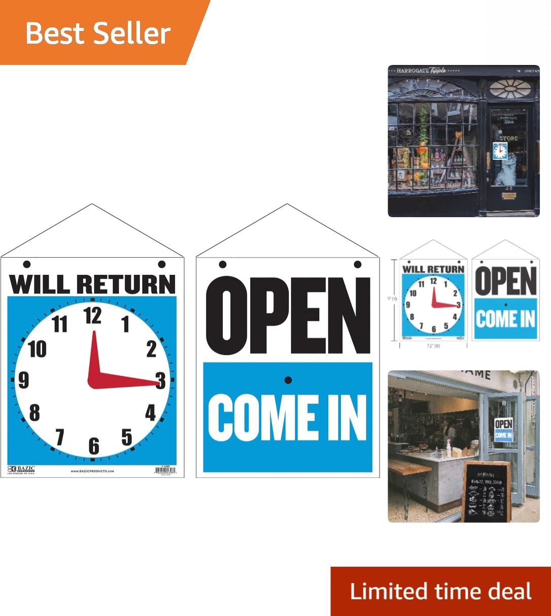 Versatile Open Closed Business Sign with Double-Sided Visibility – 7.5”X9”