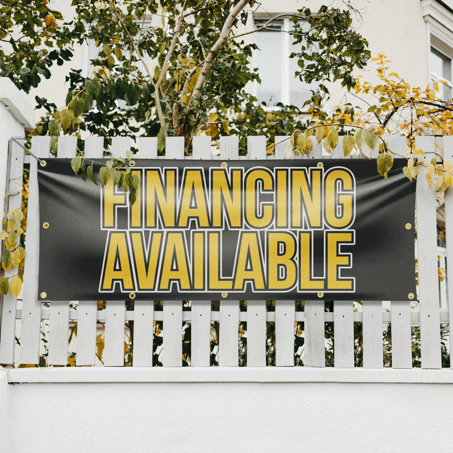 Financing Available Vinyl Banner Sign with Metal Grommets Heavy-Duty