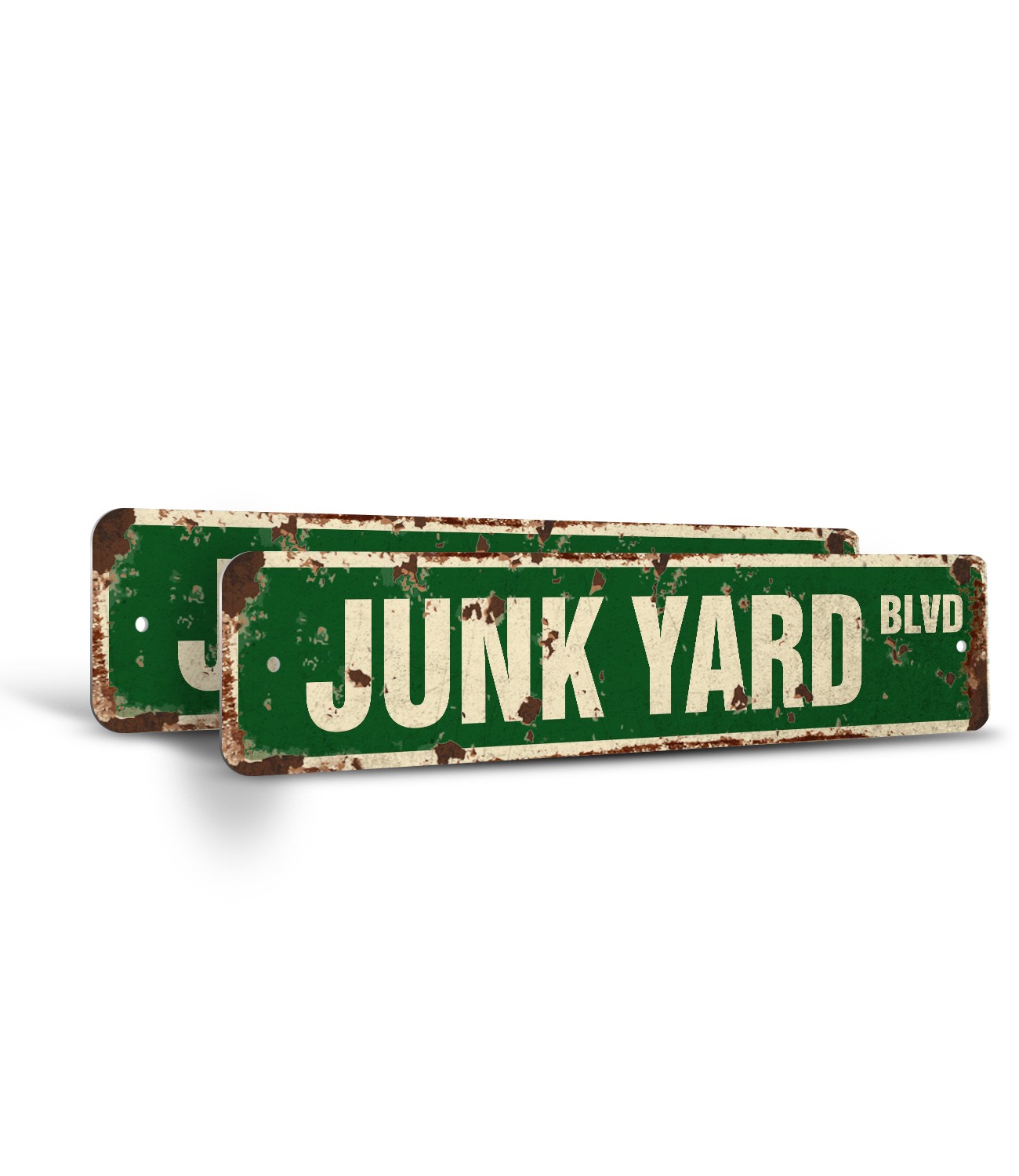 JUNK YARD Vintage Style Street Sign Plastic Metal car metal man junkman dog