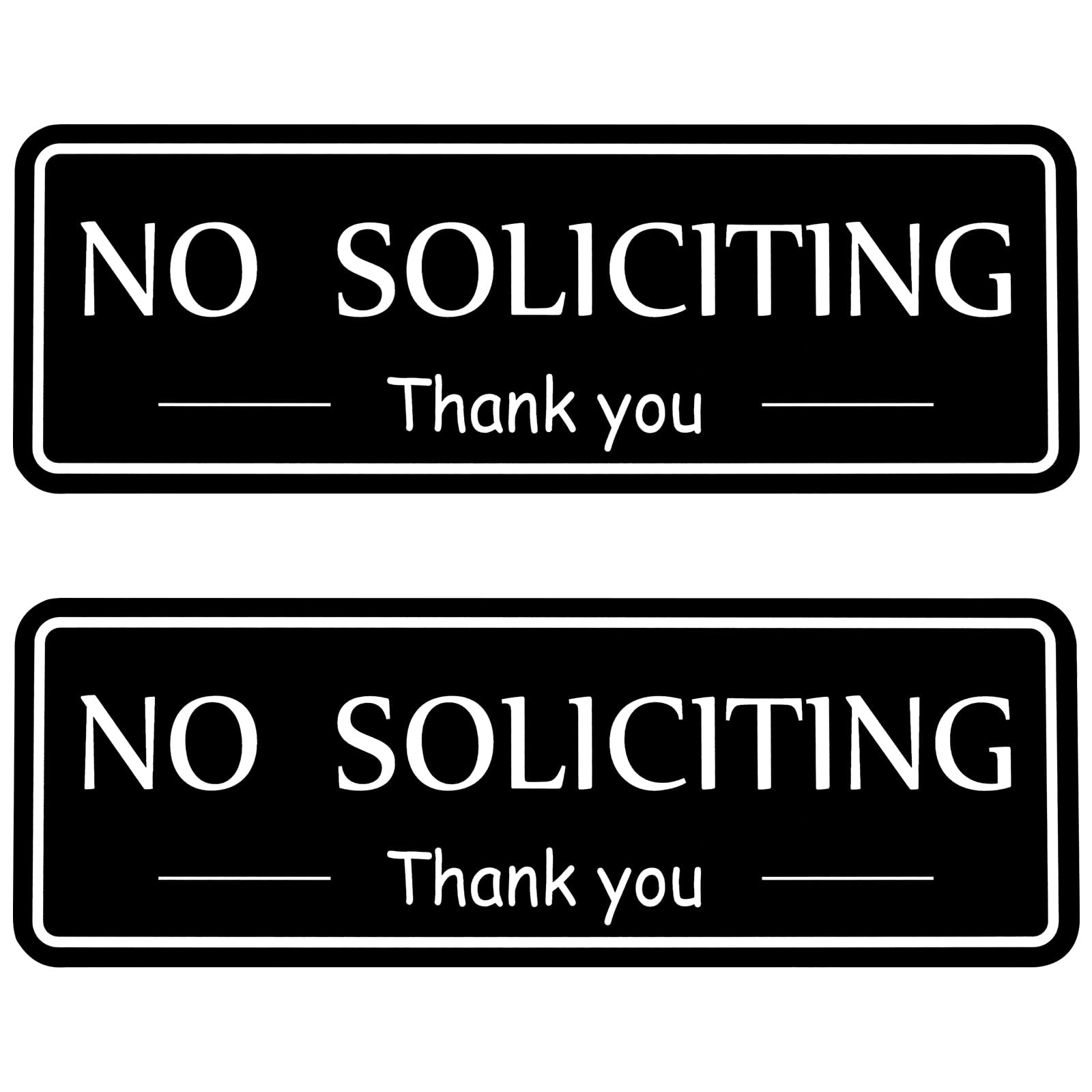 2 Pack No Soliciting Sign for House, Strong Self-Adhesive No Solicitation Sig…