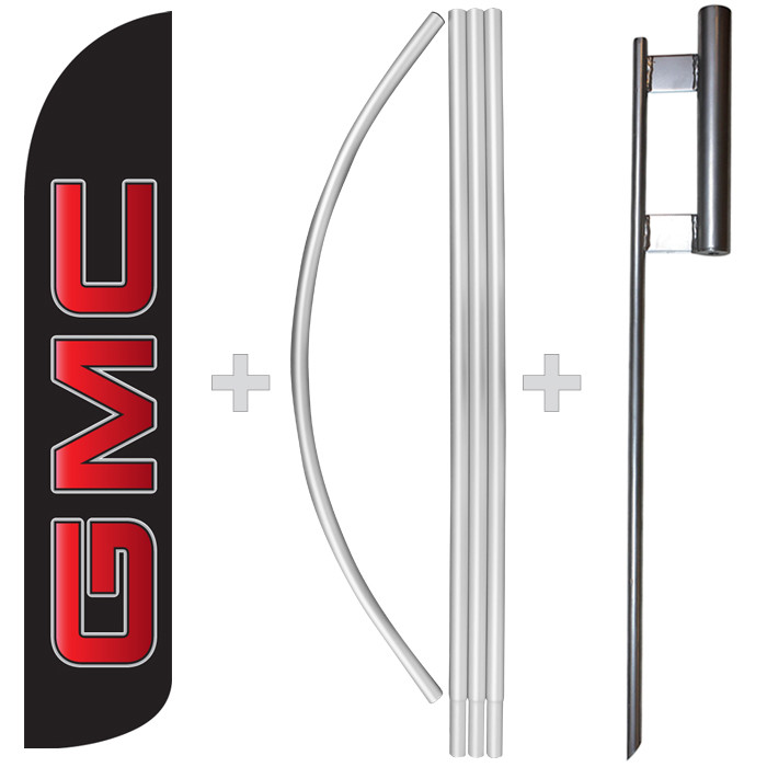 GMC 15&prime; Tall Windless Swooper Feather Banner Flag & Pole Kit