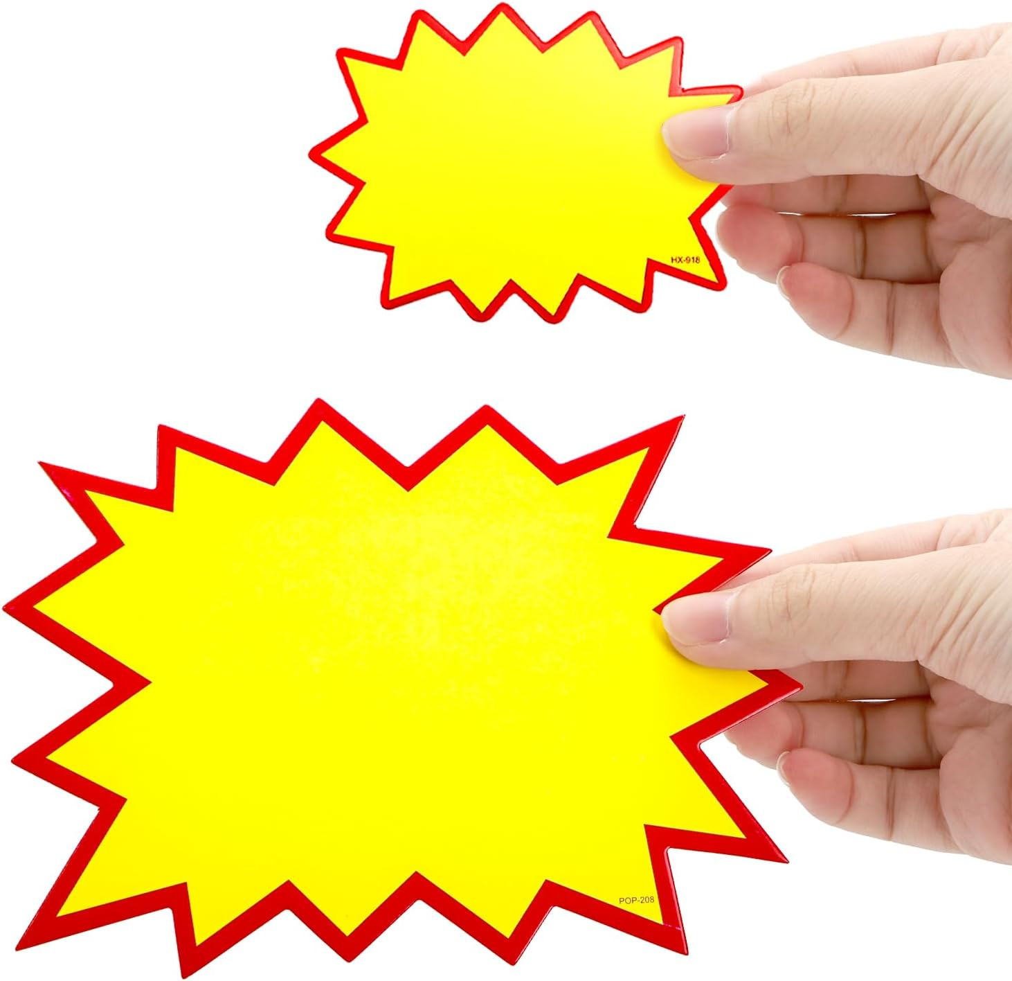 Covzoe 400 Pieces Star Shaped Burst Signs, Blank Neon Sale Sign Tags for Retail,