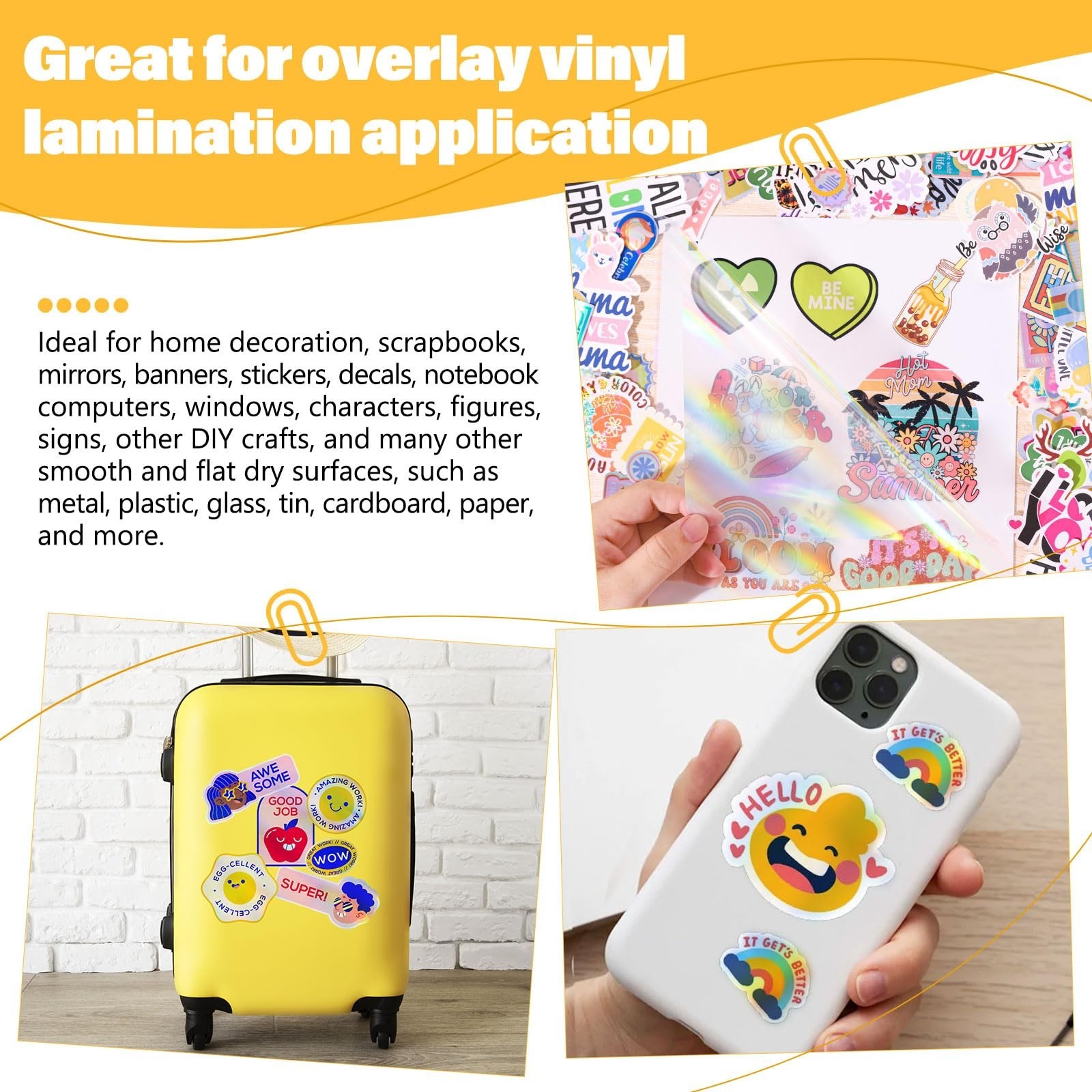 TECKWRAP Holographic Laminate Sheets Laminating Sheets Holographic Sticker Pa…