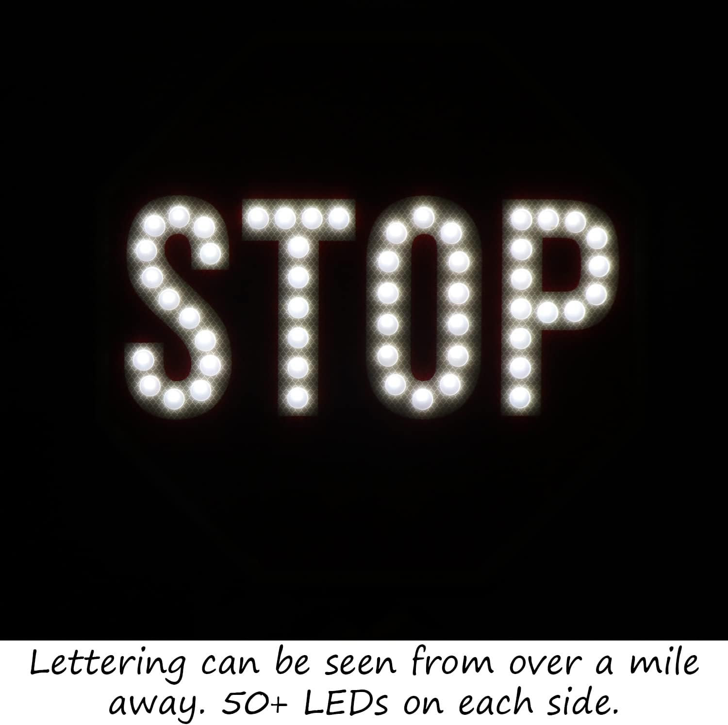 LED Stop Paddle – Rechargeable Reflective Handheld Sign with Dual Light Modes