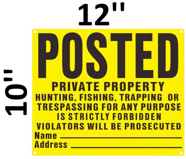 POSTED SIGN (10X12, YELLOW)-REF24-1027