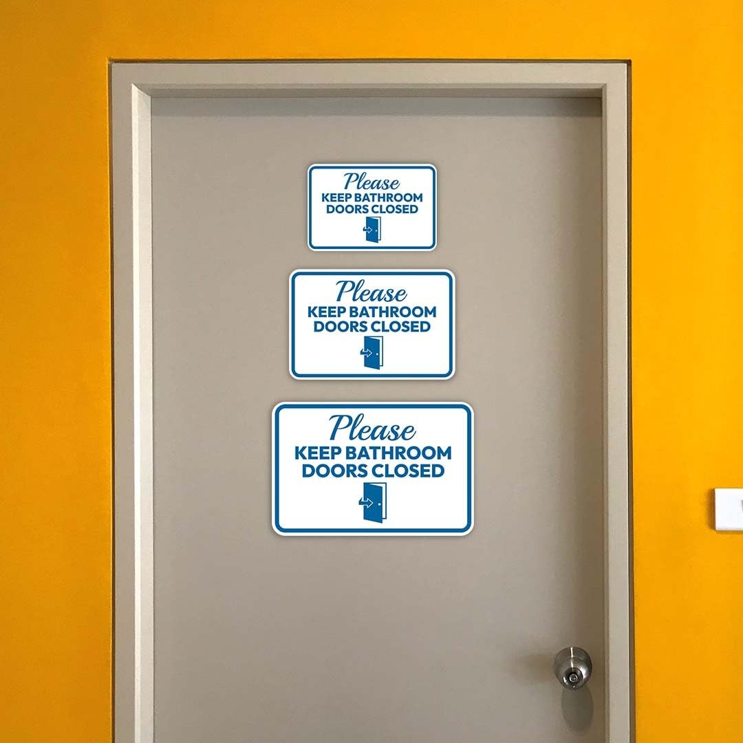 Classic Framed Plus Please Keep Bathroom Doors Closed Door or Wall Sign