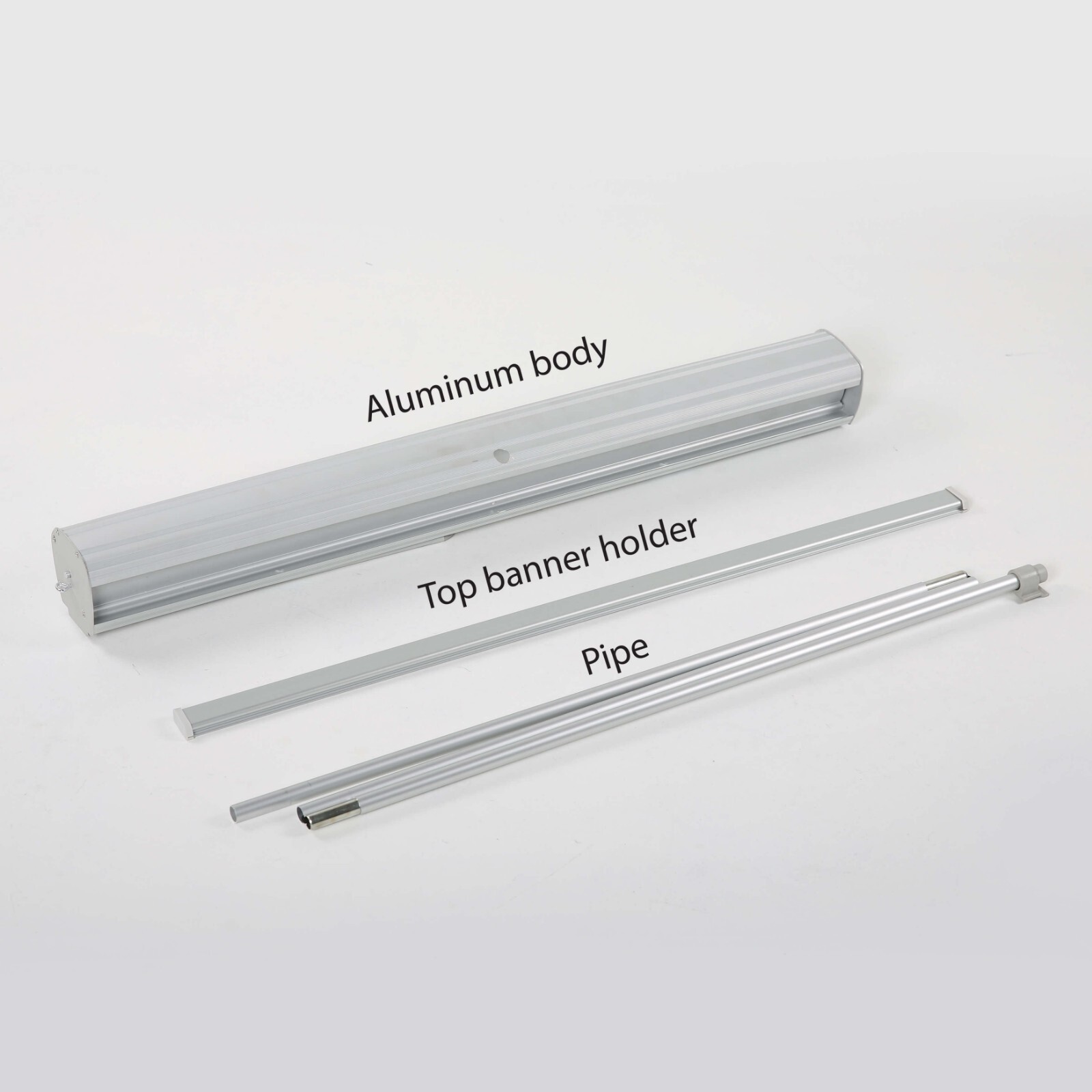 Retractable Roll Up Banner Stand – Banner Holder 36×78.75 Inch – Silver Aluminum