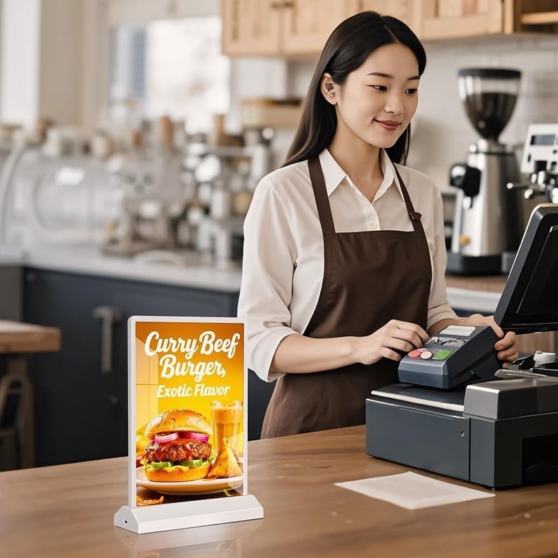 Double-Sided LED Tabletop Sign W/ Long-Lasting Illumination Bars Cafés Events US
