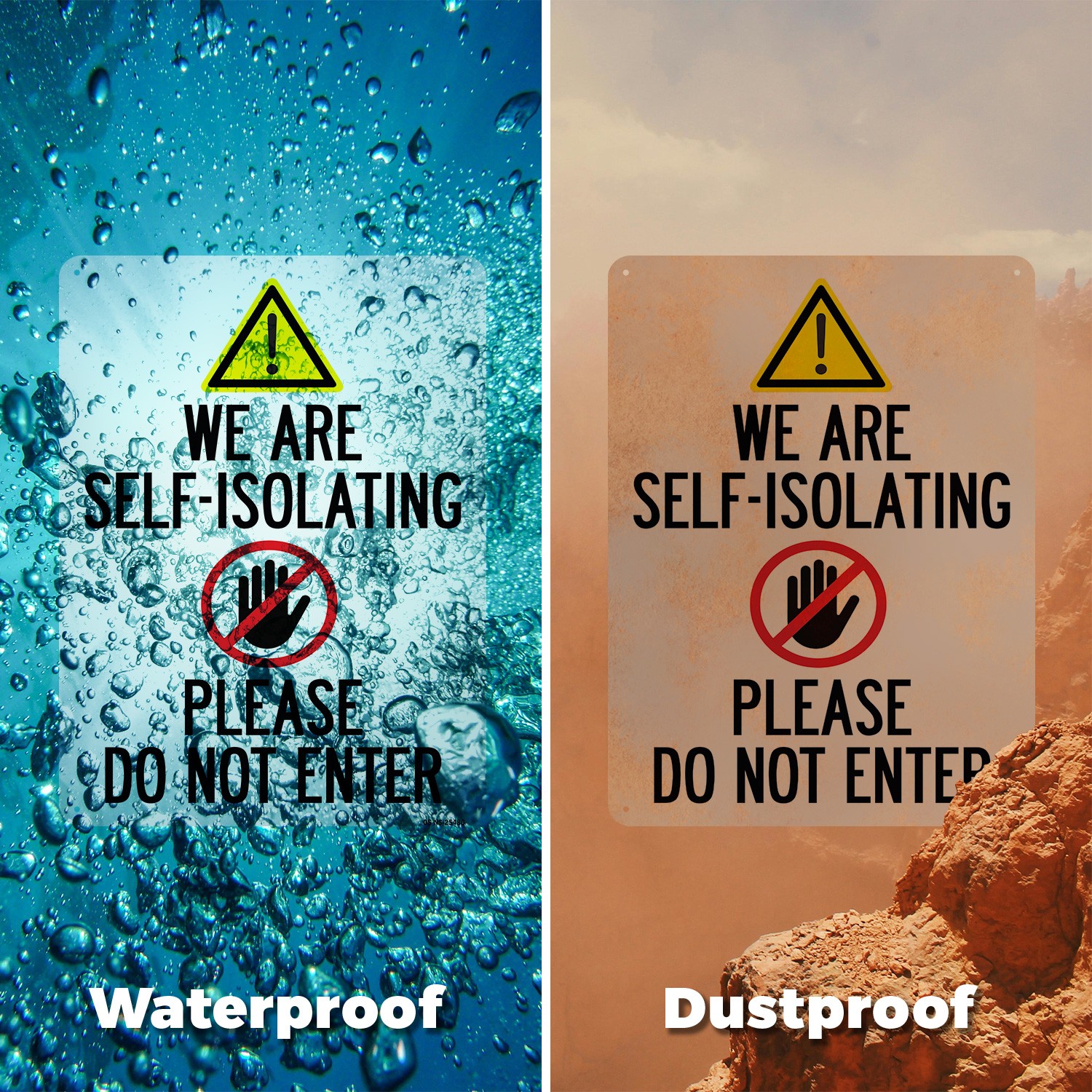 We Are Self-isolating Please Do Not Enter Public Safety Sign, Decal 5 or 10 Pack