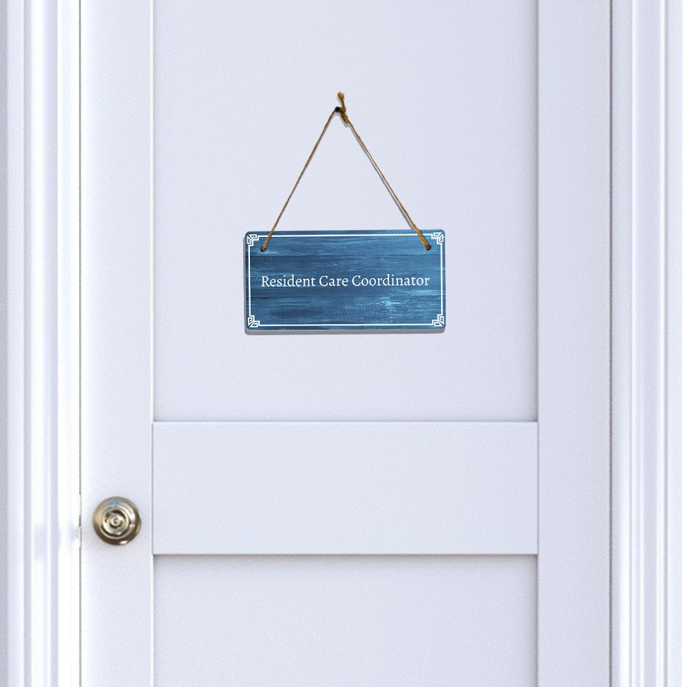 Business Office and Home Signs | Rustic Light Blue Wood 5 x 10&Prime; Hanging Signs
