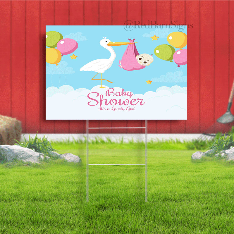 Baby Shower It&rsquo;s a Lovely Girl yard sign