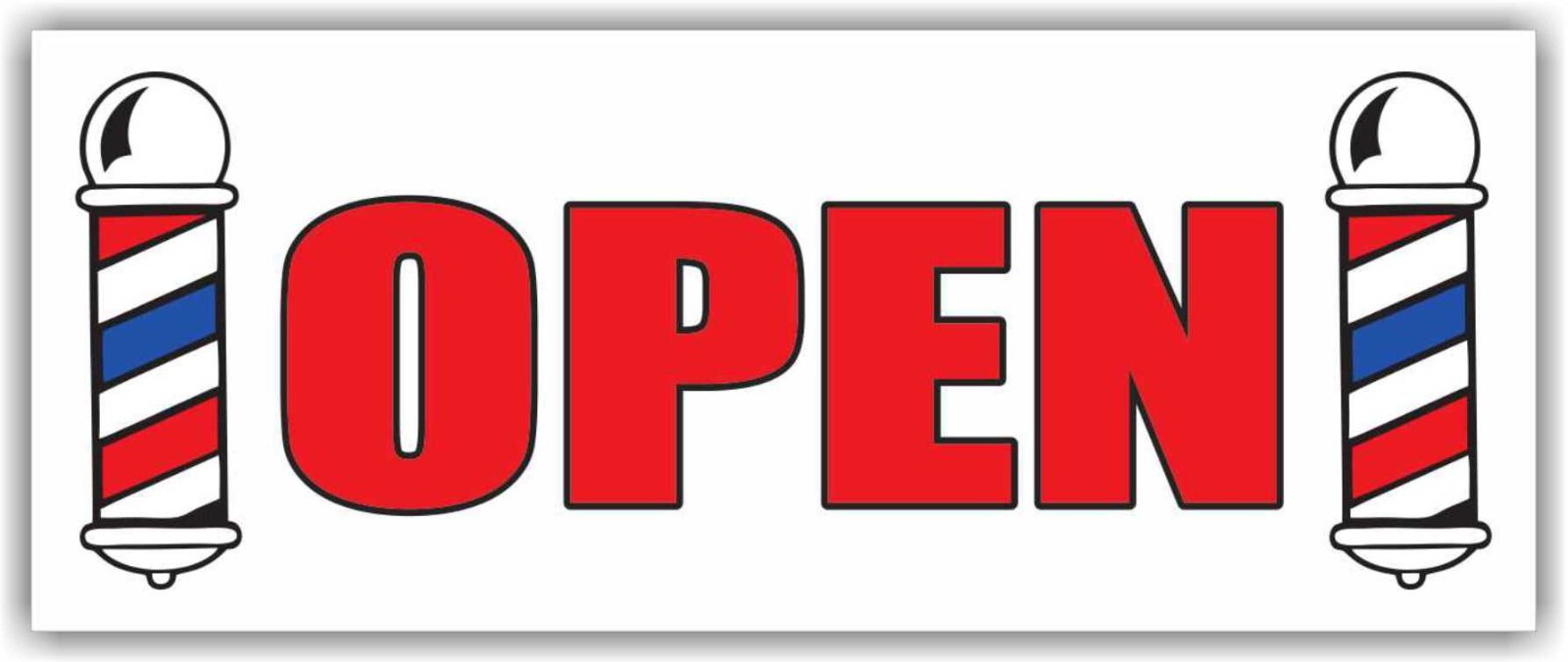 BARBER OPEN Advertising Banner Vinyl Mesh Sign shop beauty salon cut nail hair