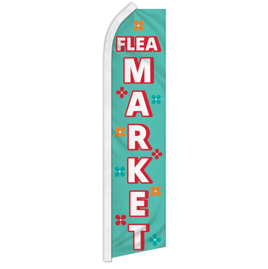 Flea Market (Flowers) Swooper Flutter Advertising Feather Flag Flea Market Flag