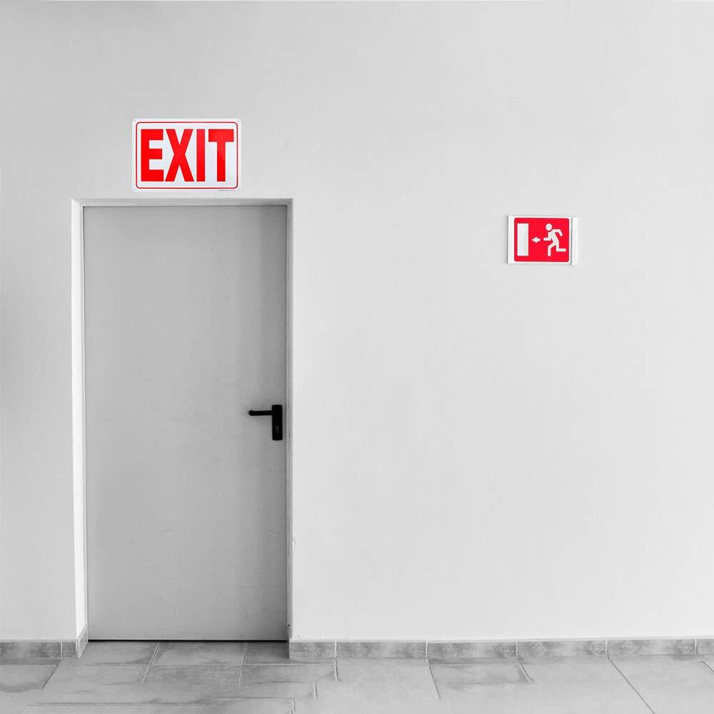 2-Pack Exit Sign 10&Prime;x 7&Prime; .04&Prime; Aluminum Reflective Sign Rust Free Aluminum-UV …