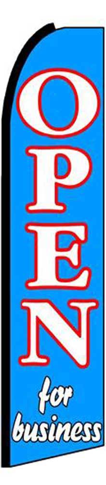 Open For Business Flutter Swooper Flag Advertising Sign 3’ Wide Banner Only